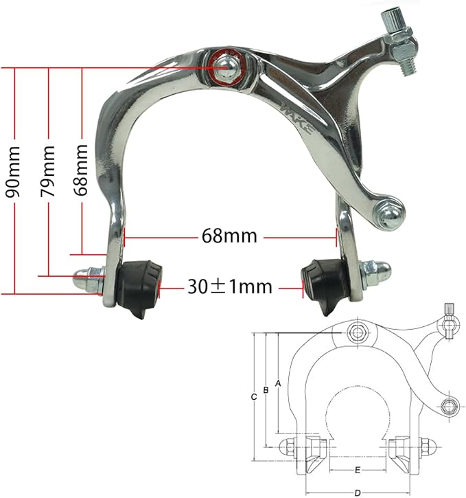 CYSKY Bike Brakes Set, Front and Rear C-Type Brakes Calipers, Include Inner and Outer Cables and Bike Brake Levers Kit for MTB Road Bicycle