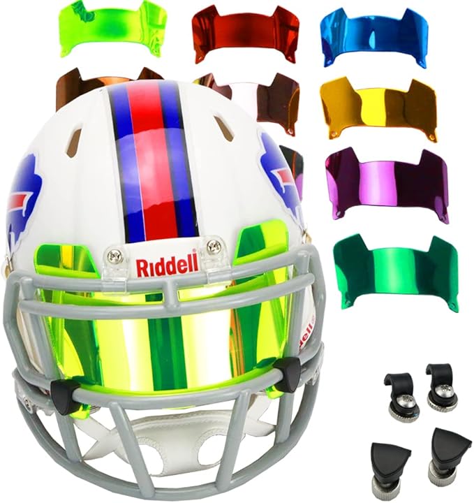 Mini Football Helmet Visor Clear with Clips Universal Fit for Collectors and Display