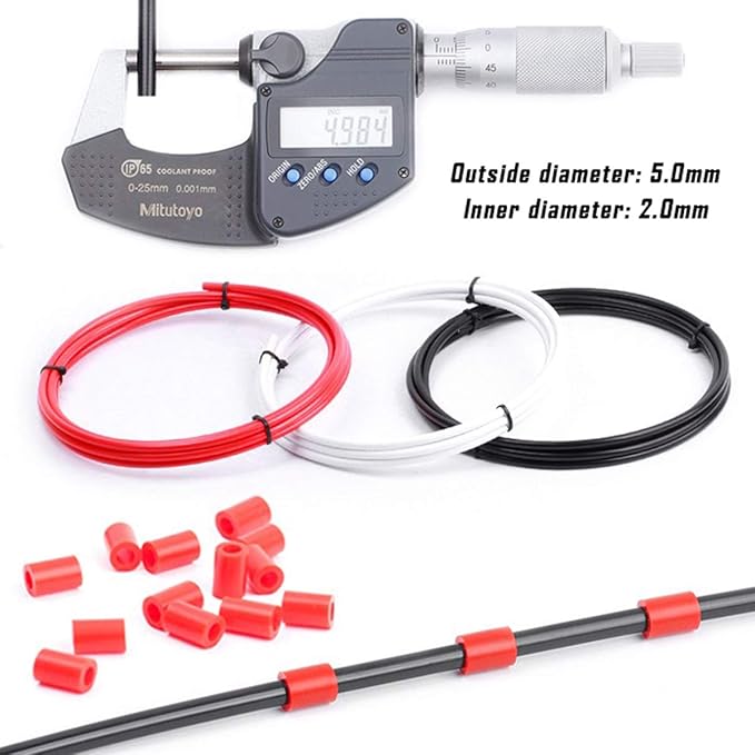 Farbetter 2500mm Bicycle Hydraulic Disc Brake Hose Complete Kit for Shimano BH59 System Included 4PCS Lever Covers, 4PCS Compression Nuts, 6PCS Protective sleeves, 5PCS Oliver and 5PCS Inserts (Black)