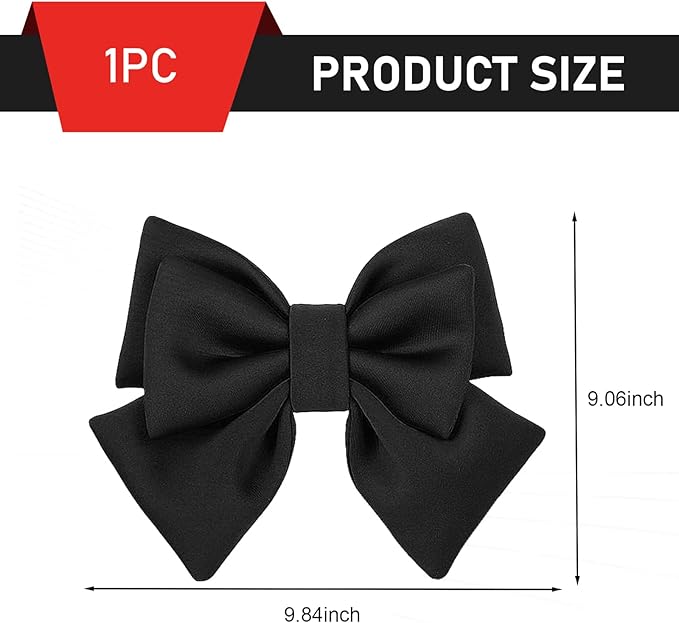Motorcycle Helmet Decoration, Removable Oversized Bow Helmet Accessories, Self-Adhesive Cute Fashion Ornament, Universal Ski Bike Motorcycle Hat Modification Patche (Black)