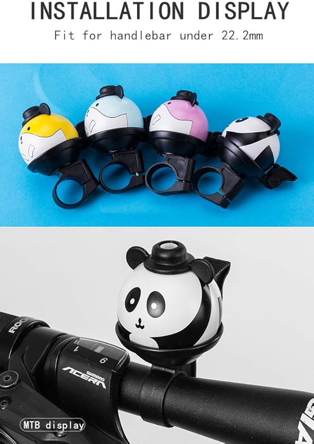 Kids Bike Bell, 360° Rotatable Cartoon Cycling Bell for Girls Boys and Adult, Loud Crisp Clear Sound Bicycle Handlebar Ring Horn, Children's Bike Accessories