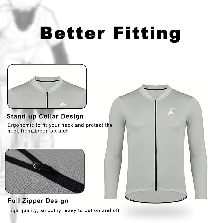 Cycling Jersey Men Bicycle Shirt Short and Long Sleeve MTB Road Biking Jersey with Pockets