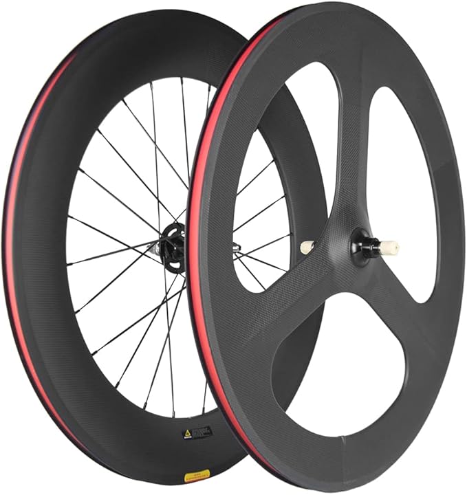 SUPERTEAM Tri Spokes/88mm Carbon Wheelset 700C Clincher