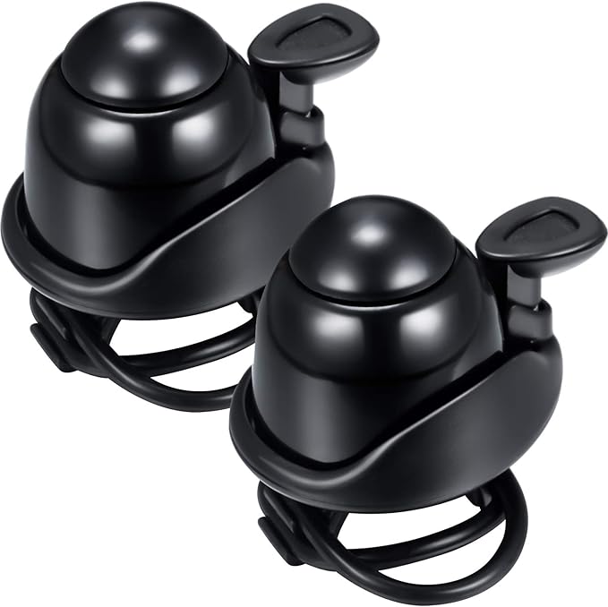 Mudder 2 Pcs Bike Bell Adjustable Bike Ring Bell Aluminum Bike Ring Bicycle Cycling Bell Cycling Ringing Horn with Loud Sound Mini Bike Bell for Adults Kids Road Bike Mountain Bike Sports