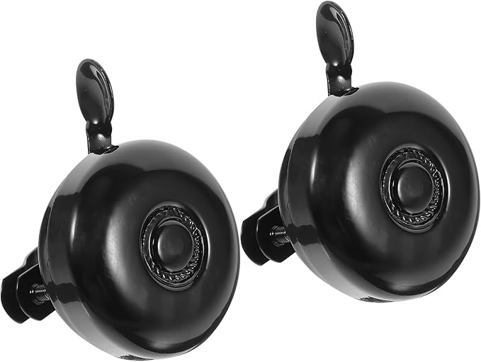 2pcs Vintage Bike Bells for Road Cycling, Black Metal Bicycle Ringing Bells, Portable and Practical Cycling Accessories for Adults