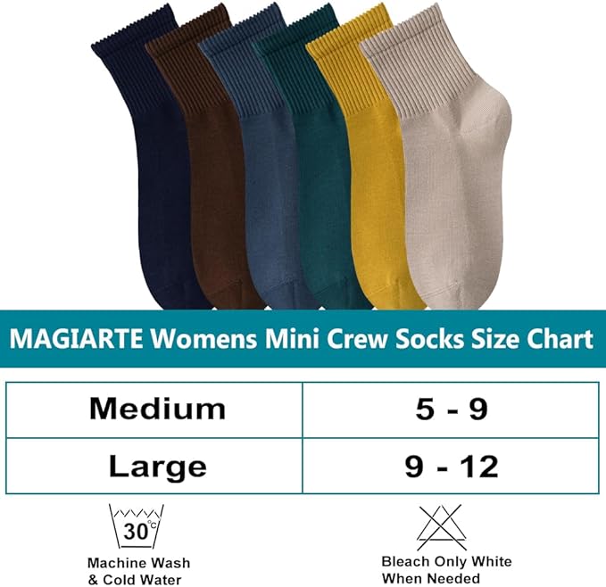 MAGIARTE Womens Mini Crew Ankle Socks Athletic Casual Cotton Socks for Women