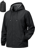 Men's Rain Jacket Waterproof Windbreaker Raincoat Cycling Running Hiking Golf Travel Gear Hood Lightweight Packable