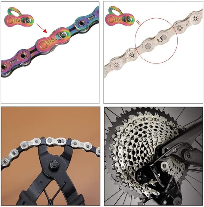 4 Pairs Bicycle Missing Link 1/6/7/8/9/10/11/12 Speed Chain Reusable Steel Bike Chain Link