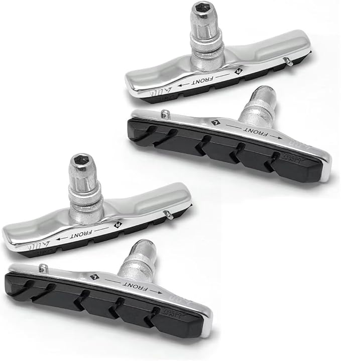 Bike Brake Pads Set, 2 Pairs Bike V-Brake Pads Road Mountain Bicycle V-Brake Blocks Shoes Bicycle Brake Pad Set,70mm V Brake Shoes with Hex Nuts and Washers BP-70P-1