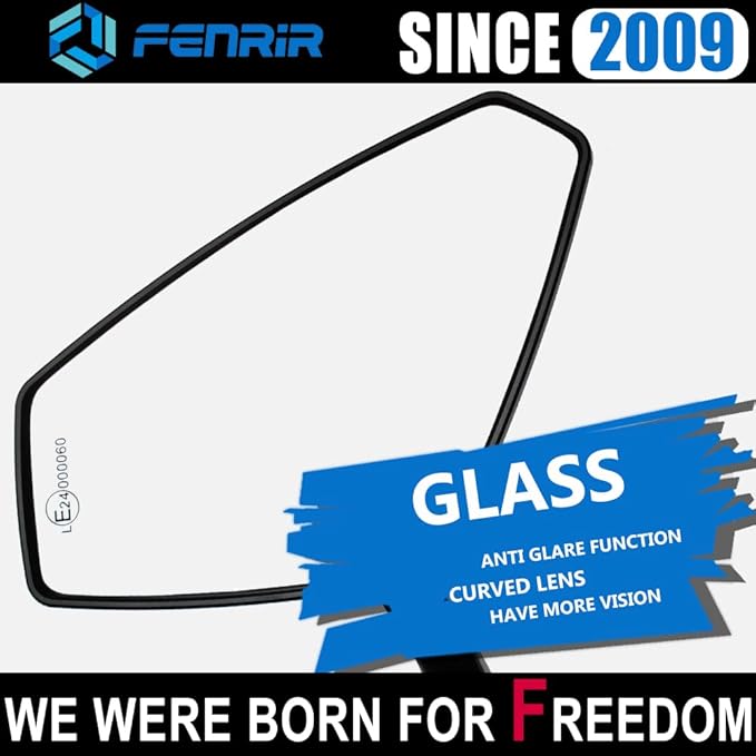 FENRIR Motorcycle Handlebar Bar End Mirror CNC Aluminum Black Cafe Racer Anti-vibration Anti-glare Large field of view universal 7/8" 22MM For Sport Naked Street Bike Cruiser Scooter