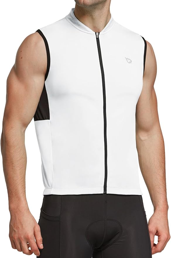 baleaf Men's Sleeveless Cycling Jersey Road Bike Shirt Bicycle Biking Tank Tops Full Zip Pockets SPF UPF50+