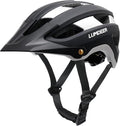 LUMDEER Bike Helmet for Adults - Mountain Bicycle Helmet with Rechargeable Light, Airflow Visor, Lightweight Ajustable Biking Helmet for Men Women