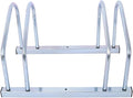 2-Bike Floor Stand, Heavy-Duty Bike Parking Rack for Garage Storage, Indoor/Outdoor Bicycle Floor Stand Fits 22–28" Wheels, Holds Tires up to 2.15", Steel Bike Organizer for Mountain & Road Bikes,Silv