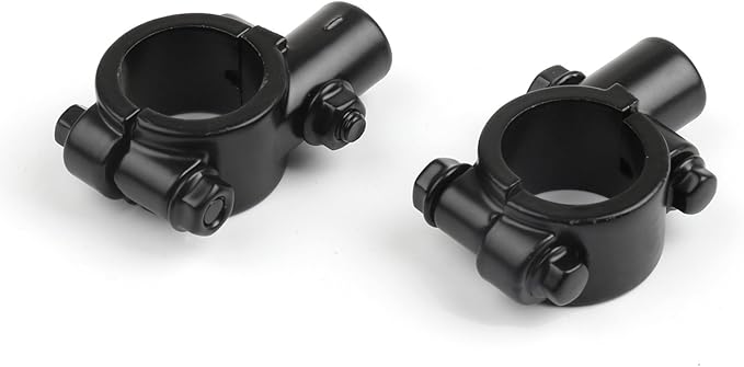 MAH HORNETS Handlebar Rearview Mirror Mount 1.0 inch Holder Clamp Aluminum (25mm Diameter) Motorcycle Bike Handle Bar 10mm Mirror Thread Mount Holder Clamp Adaptor Black (2Pcs)