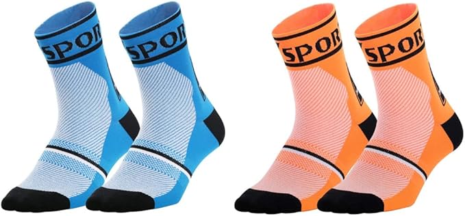 Cycling Socks Pro Mens Womens Riding Socks Bicycle Bike Sport Ankle Athletic Socks XC MTB BMX Black White Pink Blue Green