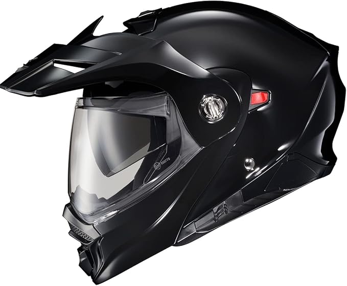 ScorpionEXO AT960 Modular Adventure Street Motorcycle Helmet with Bluetooth Ready Speaker Pockets DOT ECE Approved Solid (Gloss Black - 2X-Large)