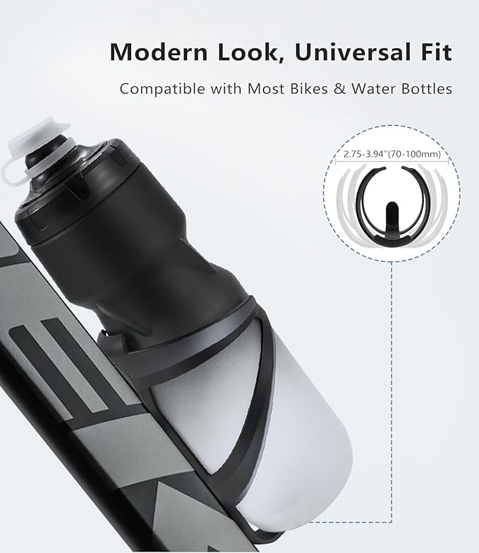 Bike Water Bottle Holder 2 Pack Nylon 1.3 Oz Ultralight & Sturdy Bike Cup Holder, Bicycle Drink Cage, Cycling Bike Water Bottle Cage with Screw Tool, for 2.75-3.94" Bottles Bike Accessories