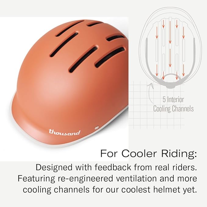 Thousand Heritage 2.0 Adult Bike Helmet; The Original Low Profile Retro Commuter Cycling Helmet Safety Certified for Bicycle Skateboard Skating Roller Skates; for Men & Women