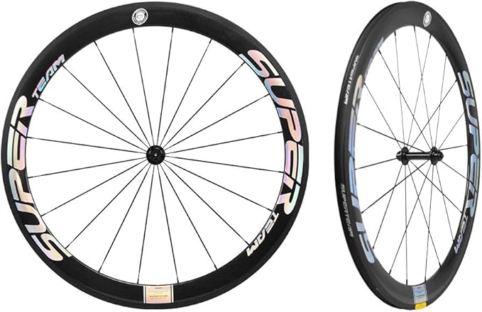 Superteam Carbon Fiber Road Bike Wheels 700C Clincher Wheelset 50mm Matte 23 Width
