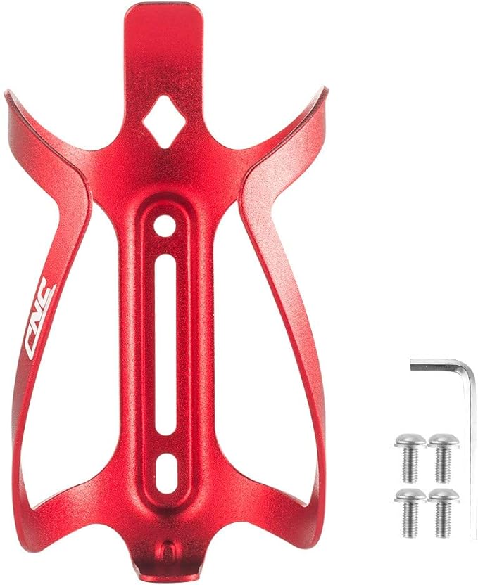 CNC Bike Water Bottle Holder, 2-Pack Bicycle Water Bottle Cage for Road Bike/Mountain Bike，red