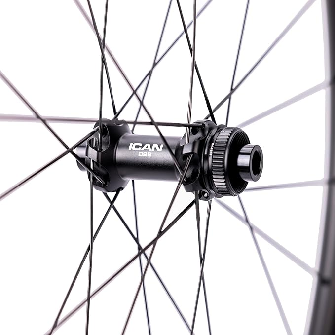 ICAN G40/G50 1320g/1375g Carbon Gravel Bike Disc Wheelset 700C Hooked Rimset 25mm Inner Width 36T Ratchet Hub