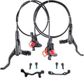 BUCKLOS MTB Hydraulic Disc Brakes Set, Mountain Bike Left Front 800mm Right Rear 1450mm Brake Aluminum Alloy Levers with Calipers PM/is Adapter Fit E-Bike(Pred Bled/Pads Included)