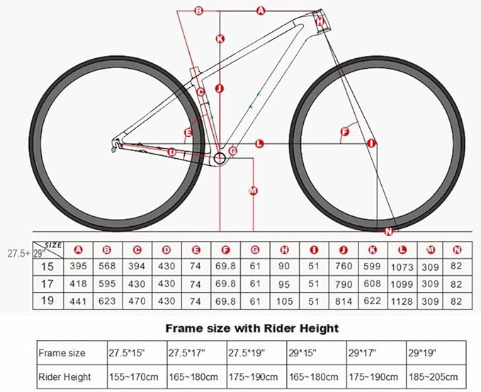 Carbon Fiber Bike Frame 27.5/29er Hardtail Mountain Bike Frame 15''/17''/19'' Disc Brake Thru Axle 12x148mm Boost Frame XC Internal Routing(Black,27.5 * 19'')
