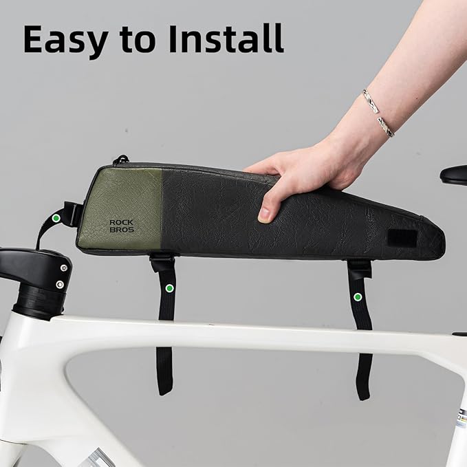 ROCKBROS Stickers Personality Top Tube Bike Bag, Recyclable & Water-Resistant for Splashes, Extra Long Bicycle Frame Bag for Mountain Road E-Bike, Eco-Friendly Dyson Paper Series