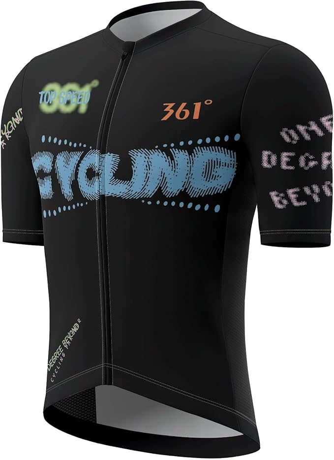 Men's Cycling Jersey Short Sleeve Breathable Quick Dry Bike Shirt Lightweight MTB Road Bicycle Jersey Full Zip 3 Rear Pockets