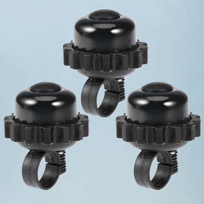 Rotating Cycle Bell Horn for Bike Accessories, Loud Vintage Bicycle Bell, Black 3pcs Set, Suitable for Adults and Outdoor Cycling