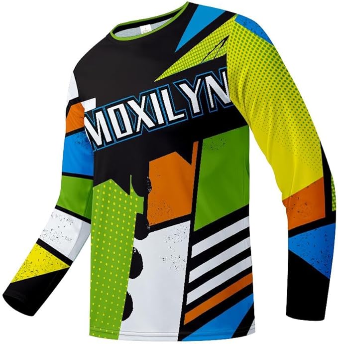 Men's MTB Shirt Long Sleeve Off-Road Motocross Cycling Jersey Mountain Bike Shirts Quick-Dry Moisture Wicking