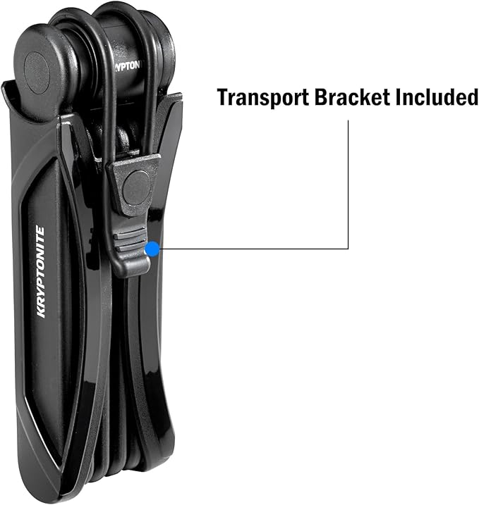 Kryptonite Folding Bike Lock, Compact Lightweight High Security Anti-Theft Foldable Bicycle Lock with 2 Keys and Mount for E-Bikes Scooter Road Mountain Bikes, 88.4cm (34.8 in)
