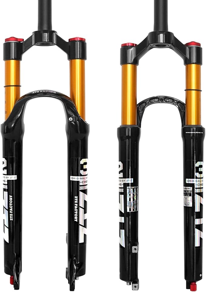 ZTZ 26/27.5/29 inch MTB Air Suspension Fork,120mm Travel, Rebound Adjustment,1 1/8 Straight Tube, QR 9mm*100mm, Manual/Remote Lockout, Ultralight Front Fork for XC/AM Mountain Bike