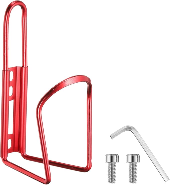HARFINGTON Bicycle Water Bottle Cage Lightweight Aluminum Basic Bike Universal Water Bottle Holder Mount with Hardware for MTB Mountain Road Gravel
