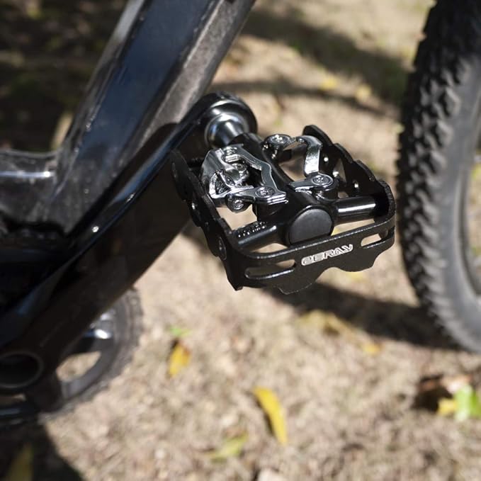 ZERAY Mountain Bike Pedals Sealed Clipless 9/16" Crank Compatible with SPD Cleats (Cleats Included)-Dual Platform Multi-Great for Road,Trekking,Touring,City Bike
