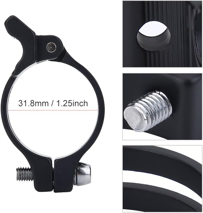 Alomejor Front Derailleur Clamp, Lightweight Hollow Design High Strength Aluminum Alloy Bike Clamp for Road Mountain Bikes Cyclists Commuters Racing