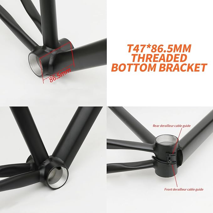43CM 45CM 47CM 50CM 53CM Road Bike Frameset 700C Aluminum Alloy Quick Release Frame 100/130mm C Brake BSA BB68 Climbing Bike Frame with Carbon Fiber Fork(White,43cm)