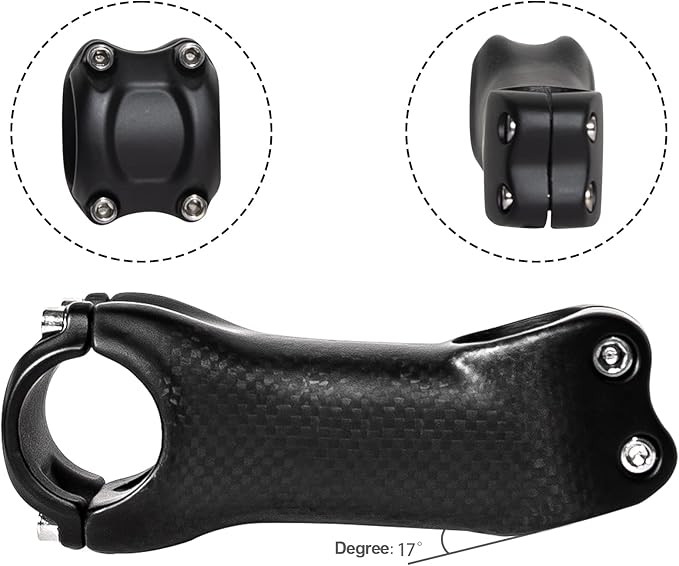 RXL SL Carbon MTB Stem, Mountain Bike Stem 31.8, Road Bike Stem 6 17 Degree 70mm 80mm 90mm 100mm 110mm 120mm 130mm Fixie Handlebar Stems for Downhill Enduro XC