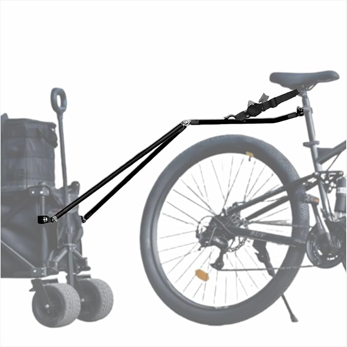 Bike Trailer Hitch Arm with Quick Release & Fixed Clamp, Universal Bicycle Cargo Connector for Mountain, City & Shared Cycles