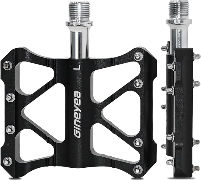Bike Pedals, Universal Fit Bicycle Pedals Aluminum 9/16" Sealed Bearing Lightweight Wide Flat Platform for Road Mountain BMX MTB Bike