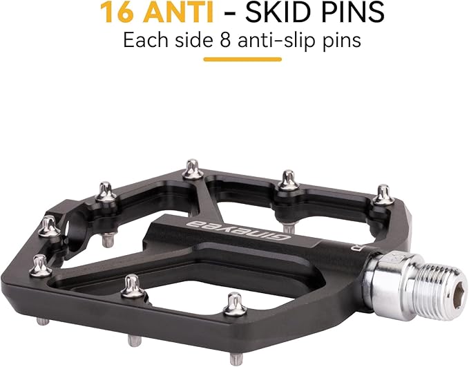 Bike Pedals, Universal Fit Bicycle Pedals Aluminum 9/16" Sealed Bearing Lightweight Wide Flat Platform for Road Mountain BMX MTB Bike