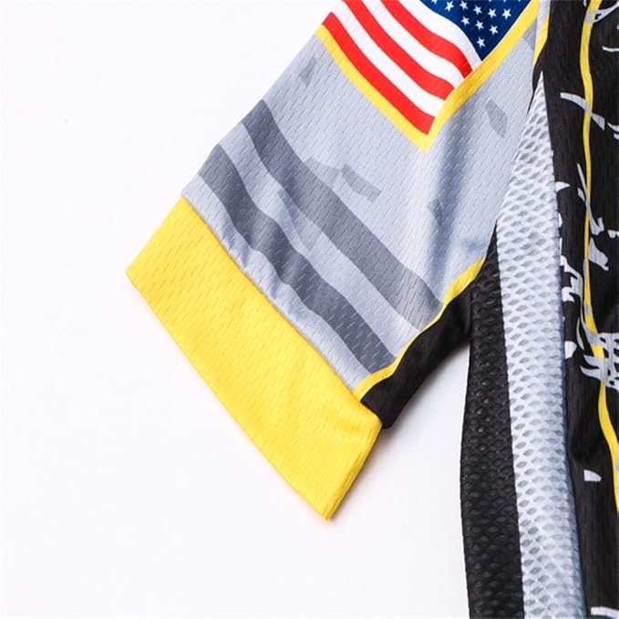 JPOJPO USA Cycling Jersey Men Road Bike Shirt Summer Biking Tops Short Sleeve Bicycle Clothes Cycle Wear Breathable