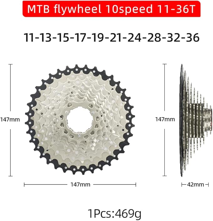 CYSKY 8/9/10/11/12-Speed Cassette 11-25T/28T/32T/34T/36T/40T/42T/46T/50T/52T Bike Sprocket Freewheel Compatible with Shimano, Sram HG Hub, Fit for Mountain Bike, Road Bike, MTB Cassette