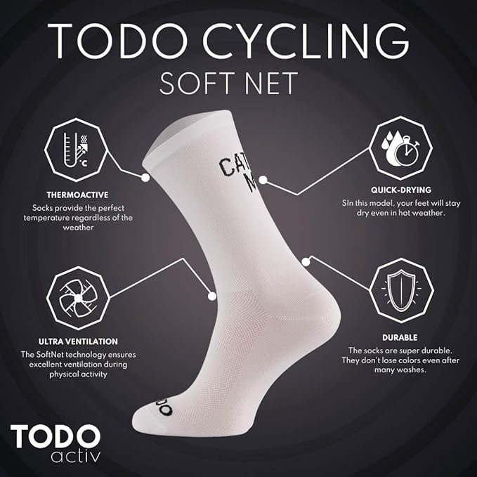 TODO PRO Cycling Socks - Breathable Bike Socks for Men and Women