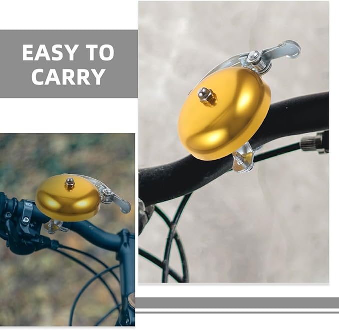 2pcs Aluminum Alloy Bike Bells Loud Vintage Bicycle Bell for Mountain Bikes Cycling Accessories with Sound Safety Ring for Adults