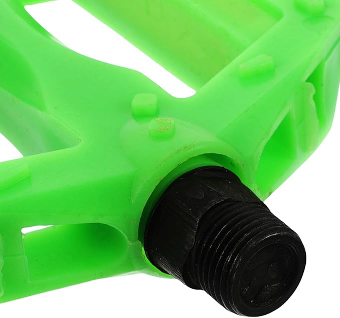 Mipcase 2Pcs Kids Bike Pedals : Non-Slip Plastic Bicycle Pedal Flat for Mountain Bike, Easy to Install, 4.13X3.14X0.79in (Green)