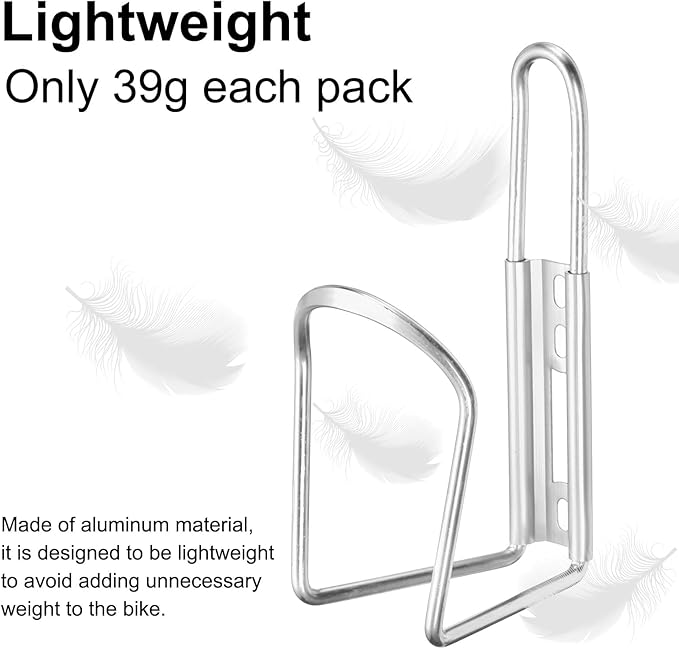 HARFINGTON Bicycle Water Bottle Cage Lightweight Aluminum Basic Bike Universal Water Bottle Holder Mount with Hardware for MTB Mountain Road Gravel