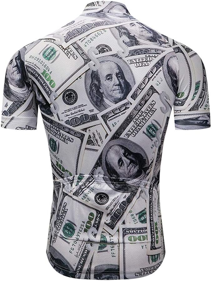 JPOJPO USA Cycling Jersey Men Short Sleeve Bike Shirts Biking Jersey Summer American Bicycle Tops with 3 Pockets Reflective