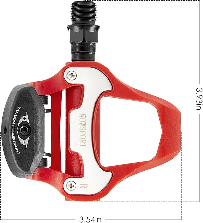 WOWSPORT Look Keo Road Bike Pedals - Lightweight Clipless Pedals with Sealed Bearings & Nylon/Carbon Body | 9/16″ Spindle, Compatible with Look Keo Cleats for Indoor & Road Cycling