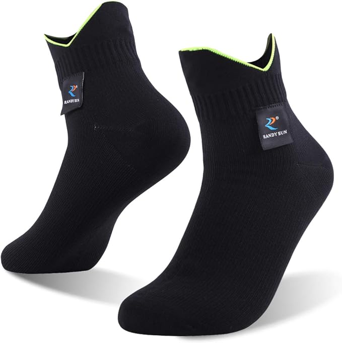 RANDY SUN Waterproof Socks, Unisex Cycling/Hunting/Fishing/Running Ankle Socks 1&2 Pair
